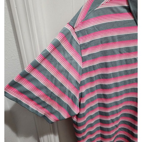 Nike Golf Tour Performance Dri Fit Polo Shirt Size 2XL Men Pink Striped Athletic - Picture 4 of 9